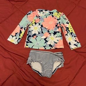 Baby swimsuit with rash guard top